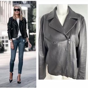 PELLE STUDIO BLACK LEATHER SOFT MOTOR JACKET 
SIZE XL- PRELOVED